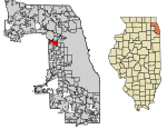 Cook County Illinois Incorporated and Unincorporated areas Franklin Park Highlighted